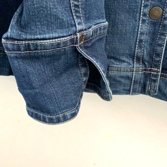AMX Womens Plus Size 1X Denim Jacket Classic Button-Down Style - Picture 6 of 13
